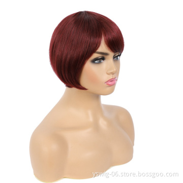 New Design and Latest Hot Sale Short Pixie Cut Wig, 100% Pixie Cut Human Hair Bob Wigs
